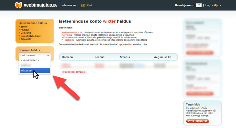 Veebimajutuse iseteenindus